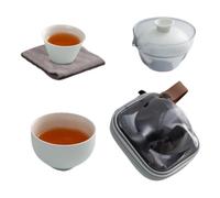 Ensemble de fête de thé pour adultes,Ensembles à thé pour adultes, Ensemble de thé de tasse à thé de voyage, petit ensemble à thé en céramique avec tasses et torchon de cuisine, ensemble à thé