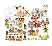 Ensemble de feutre de luxe de Pques pour histoires en flanelle de la Bible 42 pices Pages d'activits Histoire Il est ressuscit Chiffres prd