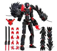 Ensemble de figurines articulées T13 de 20,3 cm, il y a un dragon imprimé en 3D sur son corps, pour collectionneurs, décorations de bureau, jouets imprimés 3D T-13 Movability (noir rouge)