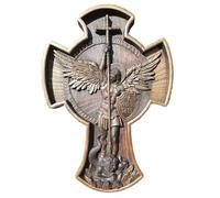 Ensemble de figurines d'ange St. Michel Archange Statue, sculpture d'ange de bataille pour la maison, 25 x 18 x 2 cm, décoration de Noël et de Pâques, 400 g