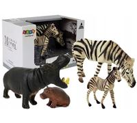 Ensemble de figurines d'animaux Afrique hippopotame zèbre
