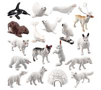 Ensemble De Figurines D'Animaux Arctique, Modèles D'Animaux De La Mer Polaire Réalistes, Renard Arctique, Ours Polaire, Loup, Lapin, Ensemble Cadeau Pour Enfants, Science Nature