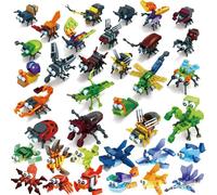 Ensemble de figurines d'animaux d'insectes, Mini blocs de construction, jouet à assembler, constructeur 3D, Micro briques pour enfants, jouet cadeau pour garçons 2065-Aléatoire 1PCS