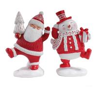 Ensemble de figurines de bonhomme de neige de Noël fabriquées en résine, parfaites pour la décoration de table et de cheminée, ajoute des vacances fantaisistes et un charme porte-bonheur à n'importe