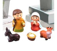 Ensemble de figurines de crèche - Figures de crèche de luxe, figurines de Noël en résine fabriquées à la main | Figures détaillées de la crèche, statue miniature de la Sainte Famille, ensemble