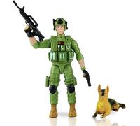 Ensemble de figurines de soldats de l'armée - 19,1 cm - 15 articulations peuvent tourner - Ensemble de jeu militaire réaliste pour enfants de 3 ans et plus (vert)
