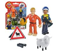 Ensemble de figurines - SIMBA - Sam le Pompier - Rose, Tom, Wolly - Plastique