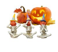 Ensemble de figurines squelette d'Halloween - Spooky Mini statues de squelette pour décoration intérieure et extérieure | Squelettes amusants et effrayants pour table, étagère, manteau |