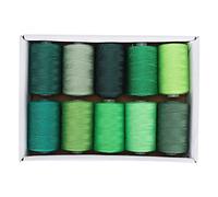 Ensemble de Fil à Coudre Vert Sonew, Fils en Polyester Durables, 10 Rouleaux de 1 000 Mètres Chacun, pour les Projets de Machines à Coudre de Bricolage, l'artisanat et la