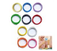 Ensemble de Filaments PLA 1.75mm pour Stylo 3D - 10 Couleurs, 5M par Couleur, Total 50M - Matériaux d'Impression 3D Écologiques pour Enfants - Compatible avec Stylo 3D et Imprimantes