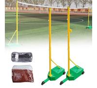 Ensemble de filet de badminton autonome avec support et filet de volleyball portable pour extérieur ou intérieur - Équipement d'entraînement sportif facile à assembler avec base remplissable