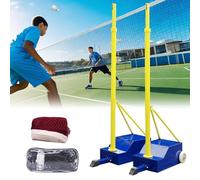 Ensemble De Filets De Volley-Ball Et De Badminton Robustes - Poteaux De Volley-Ball À Hauteur Réglable De 1,5 À 2 M, avec Roues, Poteaux Portables pour Sports D'intérieur Et D'extérieur