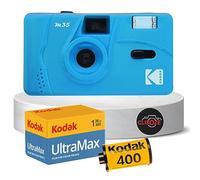 Ensemble de film réutilisable comprenant un appareil photo Kodak M35 35 mm, un film Kodak 35 mm 36 poses et une carte Clikoze Tips (bleu)