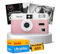 Ensemble de film réutilisable comprenant un appareil photo Kodak Ultra F9 rose layette, un film Kodak Ultramax 35 mm 36 poses et une carte de conseils pour la photographie Clikoze