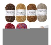 Ensemble de fils de brillance broussailleux - fil de tissage de couleurs assorties, écheveaux de fil de crochet exquis | Texture des paillettes Crafting Fiber Material, Soft Shimmer Yarn Pack avec une