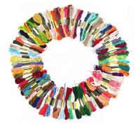 ensemble de fils de broderie en coton, 100 couleurs fil a broder dmc en coton fils de points de fils de écheveaux de 8 mètres 6 br