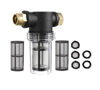 Ensemble de filtre à sédiments en ligne avec écrans en maille compatible avec les nettoyeurs haute pression de jardin 1,9 cm, raccord de tuyau de 1,9 cm, pré-filtre pour nettoyeur haute pression