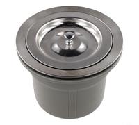 Ensemble de filtre d'évier de cuisine de 140 mm fabriqué en acier inoxydable robuste et polypropylène, kit complet de vidage pour lavabo de lavage, finition grise pour éviter les obstructions et