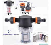 Ensemble de filtres d'arrosage de jardin de 1/2 pouce tuyau d'irrigation agricole filtre tuyau d'eau raccord rapide lave - auto pompe à eau filtre - Type C-20 Mesh