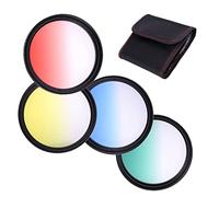 Ensemble de filtres multicouches pour appareil photo Nikon D5500 D5600 D7200 D7500 avec objectif Nikon AF-S DX NIKKOR 18-70 mm avec filtres gradués rouge, jaune, bleu, vert