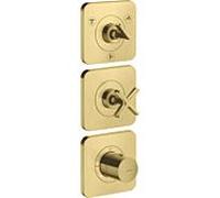 Kit de finition hansgrohe Module thermostat UP 380/120, avec rosaces, laiton brossé