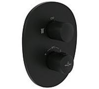 Ensemble de finition Villeroy et Boch Antao TVS111001000K5 thermostat encastré avec réglage du volume unidirectionnel, noir mat