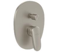 Ensemble de finition Villeroy et Boch Antao TVT11100100064 mitigeur monocommande encastré, montage mural, nickel brossé noir