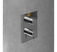 Ensemble de finition Villeroy et Boch Conum TVS12700100061 thermostat encastré avec réglage du volume unidirectionnel, montage mural, chromé
