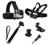 Ensemble de fixations et accessoires 5 en 1 Yono avec perche à selfie, sangle poitrine et têtes compatibles GoPro Hero 3/4/5/6