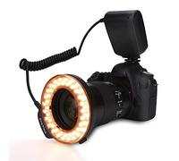 Ensemble de flashs annulaires à LED, Macro Flash Light 48 LED, Lampes Clignotantes à LED pour la Photographie Macro Comprenant 4 diffuseurs de Flash, 8 bagues dadaptateur, 1 contrôleur de Flash, Flas