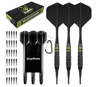 Ensemble de fléchettes MageRabbit Premium - pointe souple de 18 g, barils en laiton, 30 vols moulés, comprend 30 points de fléchettes souples et boîte de fléchettes Black