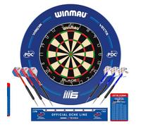 Ensemble de fléchettes - WINMAU - Blade 6 + PDC Surround - Sisal haute densité - 2 jeux PDC - Surround bleu