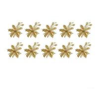 Ensemble de fleurs de vacances en plastique 18 cm blanc rouge or (or)