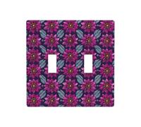 Ensemble de fleurs roses avec double interrupteur à bascule - Plaque murale - Taille standard - 11,4 x 11,4 cm