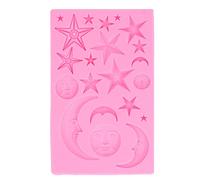 Ensemble de fondants à gâteaux en silicone Sun Moon Star, cuisson antiadhésive de qualité supérieure pour desserts, cupcakes, puddings, crème glacée, décorations de fête