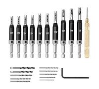 Ensemble de forets à centrage automatique, 22 pièces, perforateur de noyau taraud charnière avec clé hexagonale et embouts remplacement, ensemble d'outils foret charnière préci