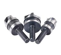 Ensemble de forets à chanfreiner KATUR 5 dents en métal, fraise à chanfreiner à 90 degrés Mayitr pour bois, 3 pièces, 12mm, 16mm, diamètre de la tête de 19mm et tige ronde de 1/4 pouce (ronde)