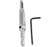 Ensemble de forets à charnière à centrage automatique, foret à charnière de porte en acier rapide avec guide à ressort pour des trous pilotes précis, outil d'installation d'armoire inclus (5/64 mm)