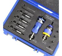 Ensemble de forets à fraiser professionnels avec contrôle de profondeur réglable et anneau rotatif pour projets de travail du bois et de rénovation (bleu)