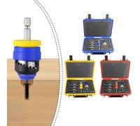 Ensemble de forets à fraiser professionnels avec contrôle de profondeur réglable et anneau rotatif pour projets de travail du bois et de rénovation (rouge)