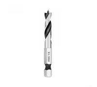 Ensemble de forets à tige hexagonale à 3 points à changement rapide de 6,35 mm pour le travail du bois et la menuiserie, longueur courte pour embouts de tournevis à impact (4#)