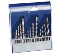 Ensemble de forets - AGT - HSS - 15 pièces - Métal, bois & béton - Boîte de rangement