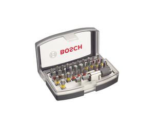 Ensemble de forets Bosch 2-607-017-319 : 32 pièces, usage perceuse, longueur 25mm. Embouts PH1/PH2/PH3, PZ1/PZ2/PZ3, HEX 3/4/5/6, Torx T10/T15/T20/T25/T27/T30/T40, S 3/4/5/6, Th 10/15/20/25/27/30/40