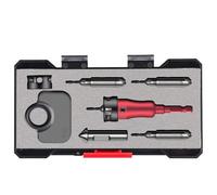 Ensemble de forets coniques avec butée de profondeur réglable - Outil multifonction pour le travail du bois pour fraisage, chanfreinage à 45° et vissage - Lame rabattable de 8 mm/10 mm