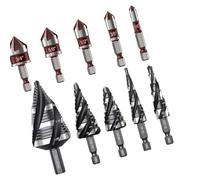 Ensemble de forets coniques multi-usages développés pour fraisage professionnel sur différentes surfaces en acier au carbone