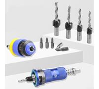 Ensemble de forets d'arrêt de profondeur réglable pour le travail du bois, la rénovation et l'assemblage d'appareils avec contrôle de précision de la profondeur et embouts en carbure (bleu)