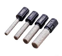 Ensemble de forets diamantés brasés sous vide pour meuleuse d'angle avec filetage de montage M10 6 mm, 8 mm, 10 mm, 12 mm pour granit, marbre et maçonnerie (6 + 8 + 10 + 12 mm)