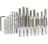 Ensemble de forets, ensemble de forets au cobalt, 17 pièces auto-centrage porte fenêtre charnière trou scie foret à bois avec clé hexagonale for percer le trou de charnière sur porte fenêtre