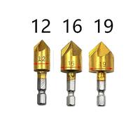 Ensemble de forets, ensemble de forets au cobalt, 3 pc HSS 5 flûte fraise foret ensemble 90 degrés 1/4 compteur évier chanfrein Cutter bricolage outils électriques(L)