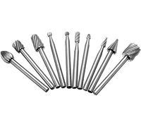 Ensemble de forets, ensemble de forets au cobalt, 3mm Shank HSS Router Bit Rotary Burr File Set Fraisage Foret for le travail du bois 10pcs Router Bits